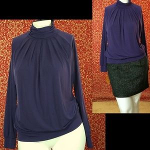 NEW YORK & CO Purple Turtleneck Blouse L ⚠️🕛